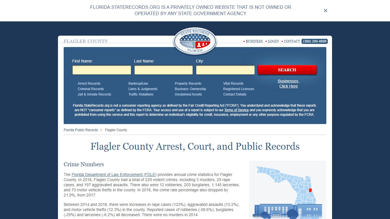 Flagler County Arrest, Court, and Public Records