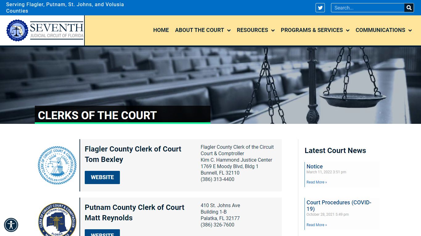 Clerks of the Court – Seventh Judicial Circuit Court of Florida